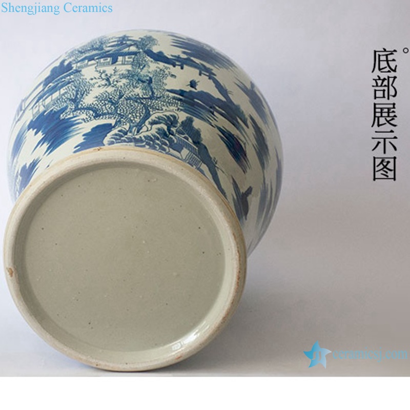 RYVM41-8 Landscape Pattern Classic Ceramic Vase Porcelain Ginger Jars -- bottom view