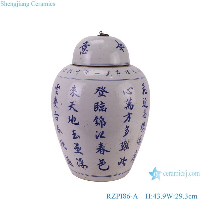 RZPI86-A Antique Chinese Words Good luck and happiness Porcelain decorative jar