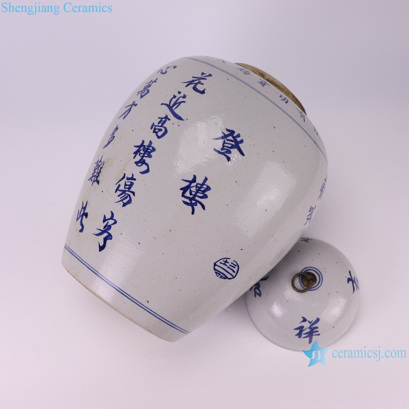 RZPI86-A Antique Chinese Words Good luck and happiness Porcelain decorative jar -- lay down