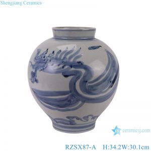 RZSX87-A Blue and white Dragon Pattern Ceramic Pot Flower vase