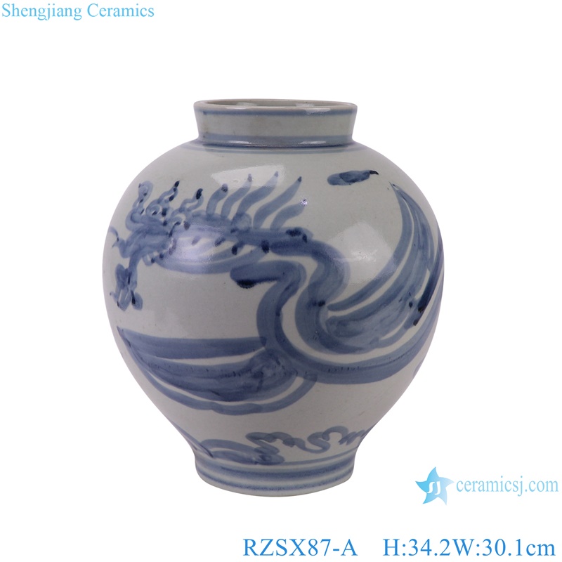 RZSX87-A Blue and white Dragon Pattern Ceramic Pot Flower vase