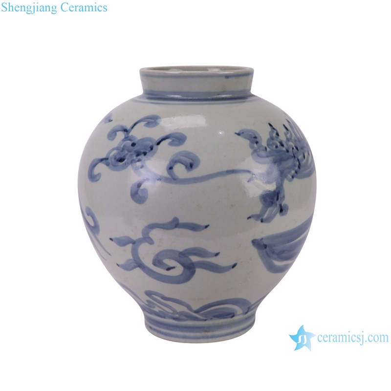 RZSX87-A Blue and white Dragon Pattern Ceramic Pot Flower vase-- side view