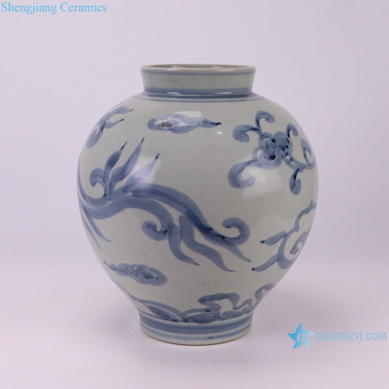 RZSX87-A Blue and white Dragon Pattern Ceramic Pot Flower vase-- side view