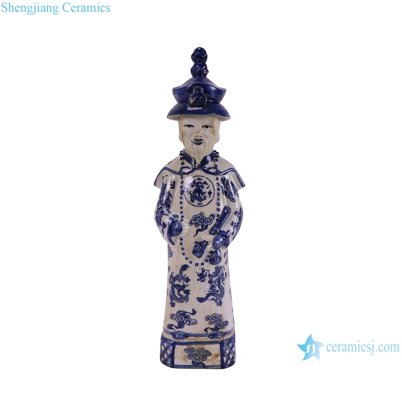 RXAP02 Traditional Chinese Standing emperors Qing Dynasty Porcelain figures statue- one piece