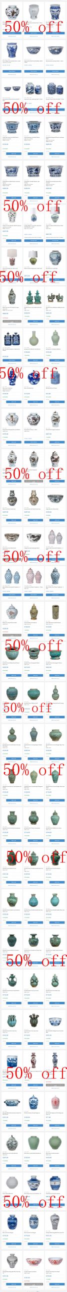 legend of asia sells all porcelain products at half price