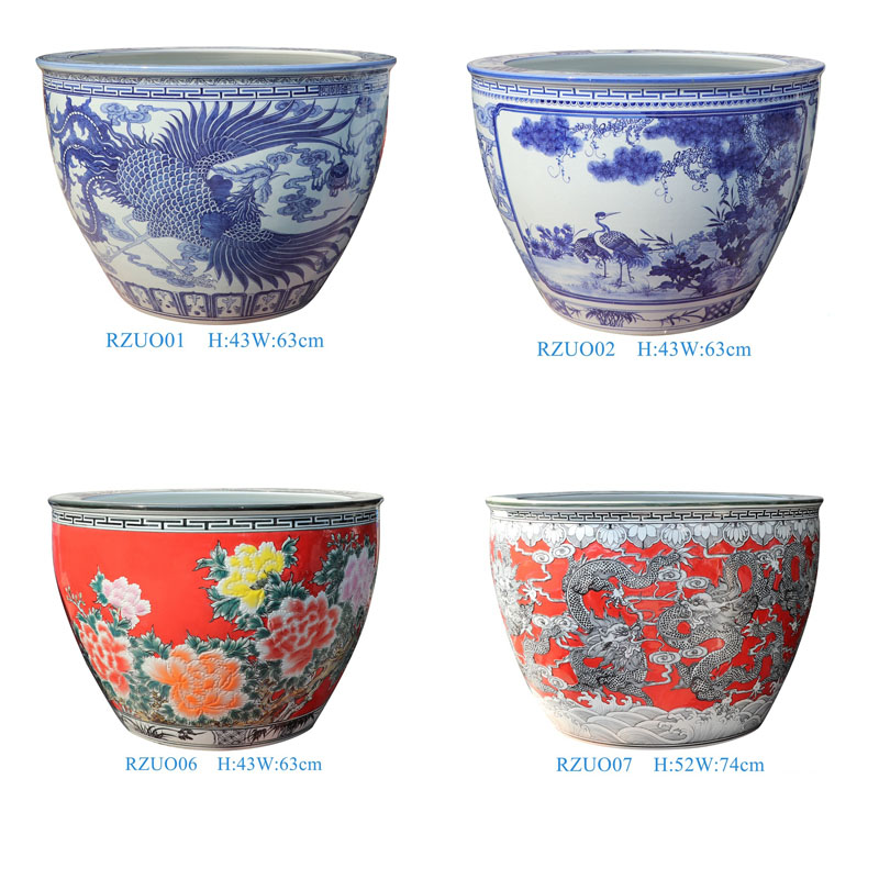 RZUO01-02-06-07-08 hand painted high quality large flower pot