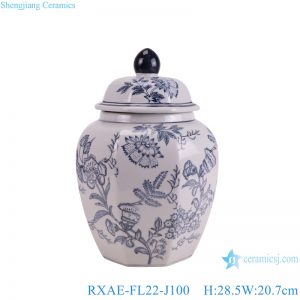 RXAE-FL22-J100 Blue and white flower star Anise General jar
