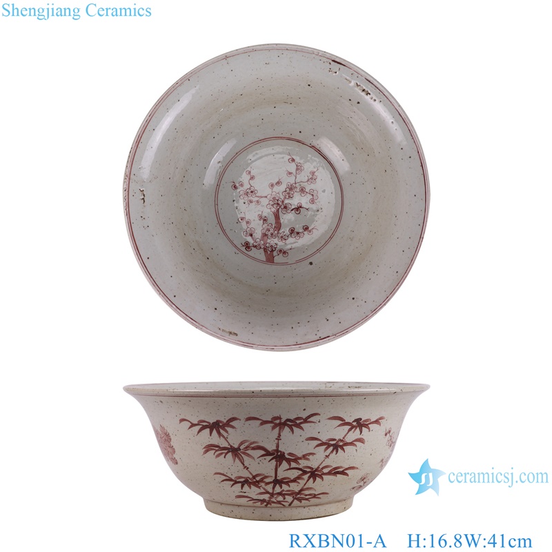 RXBN01-02-A-B antique chinese traditional porcelain big size bowl for flower pot