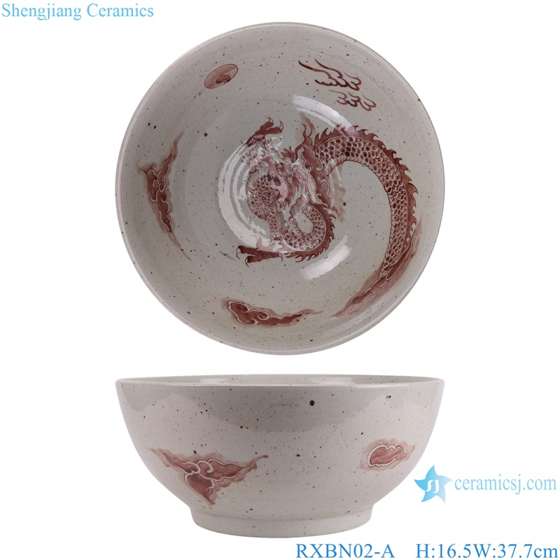 RXBN01-02-A-B antique chinese traditional porcelain big size bowl for flower pot