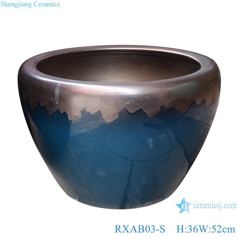 RXAB02-L-S-03-L-S Jingdezhen fambe color big ceramic tank large planter
