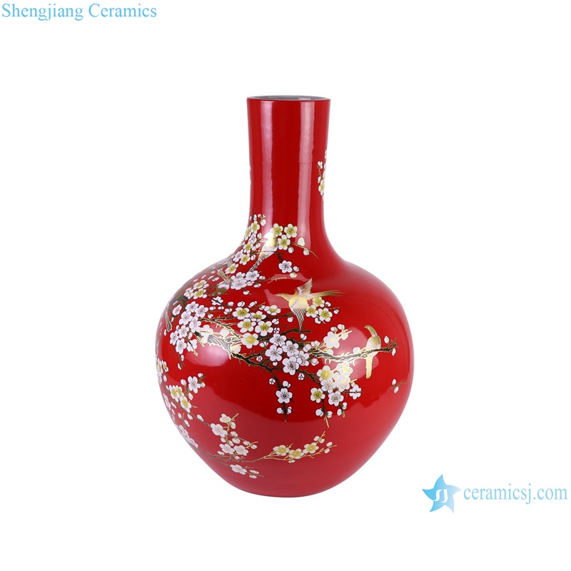 RXBK02-A colorful blossom flowers pattern ceramic vase for home decoration