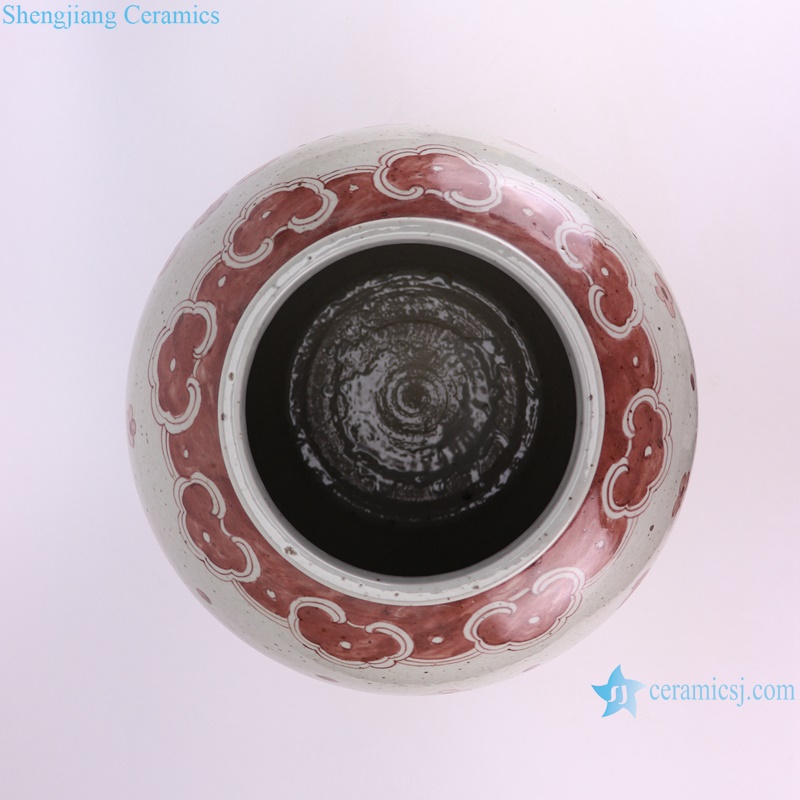 RXBN11-A-B under-glazed red hand painted porcelain big porcelain vase for home decoration