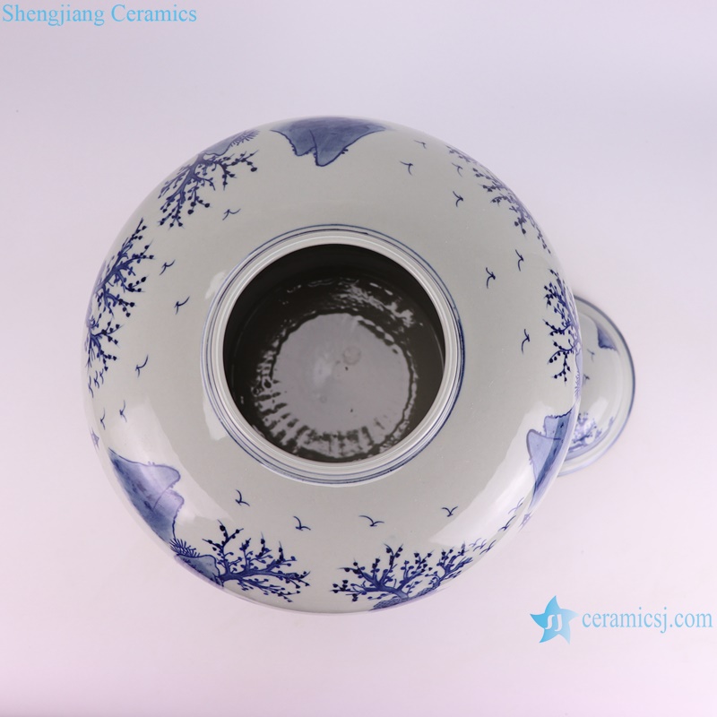RXBN16-A chinese blue and white hand painted landscape pattern porcelain jar for home decoration