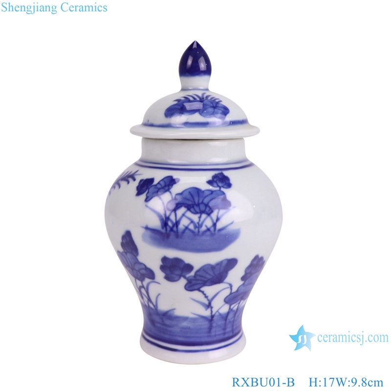 RXBU01-B Blue and white lotus pattern small porcelain jars