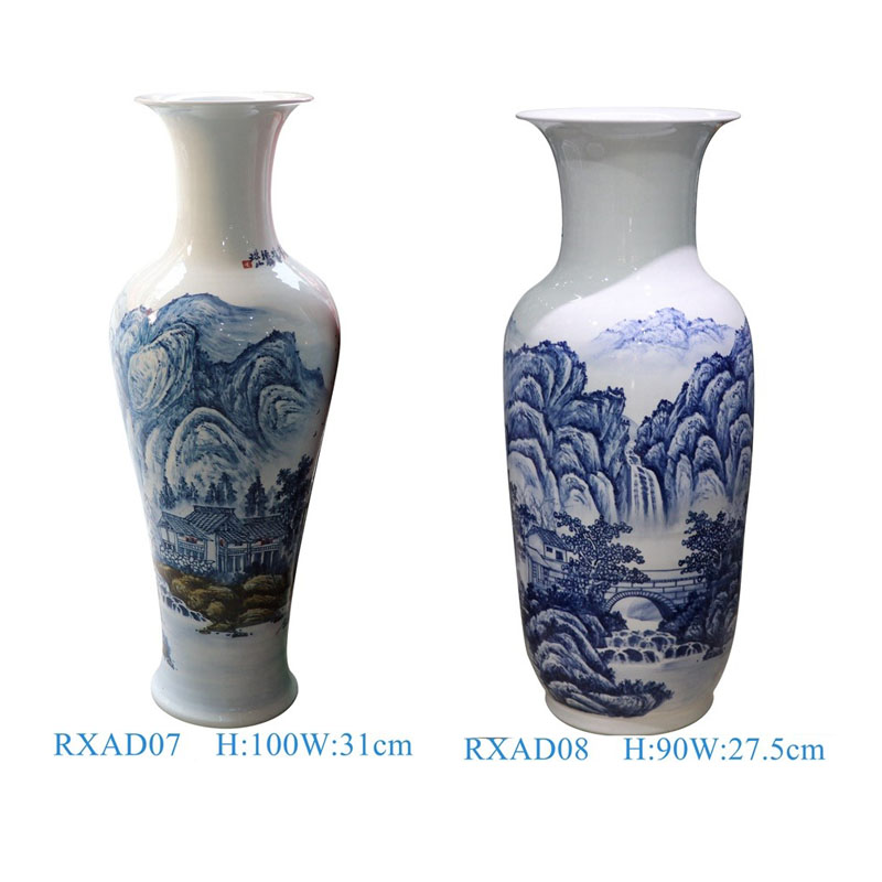 Jingdezhen high quality hand painted landscape pattern ceramic floor vase