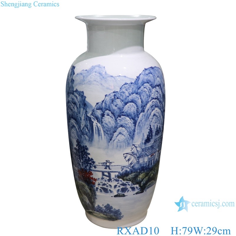 RXAD10 Jingdezhen high quality hand painted landscape pattern large porcelain floor vase