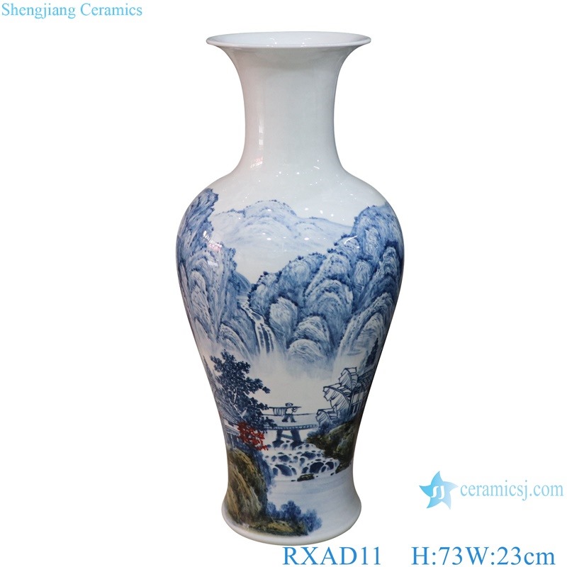 RXAD11 Jingdezhen high quality hand painted landscape pattern large porcelain floor vase