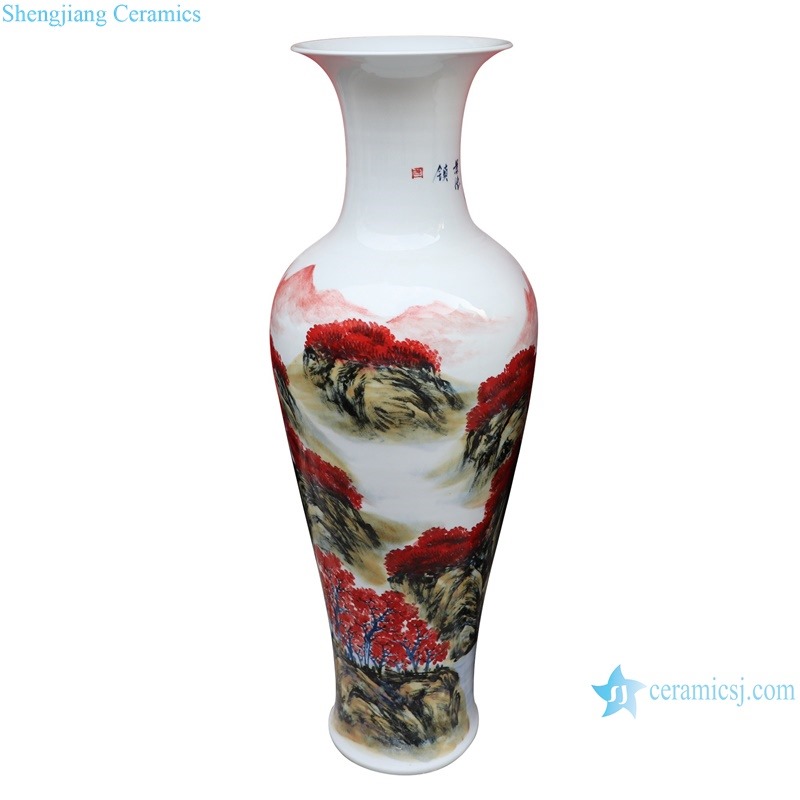RXAD13-14 39inch 3feet Jingdezhen high quality hand painted landscape pattern floor standing vase