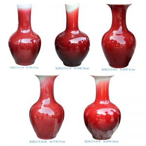 RZRi115-C-M-S-D-L-M-S Jingdezhen high quality oxblood red beautiful ceramic big vase