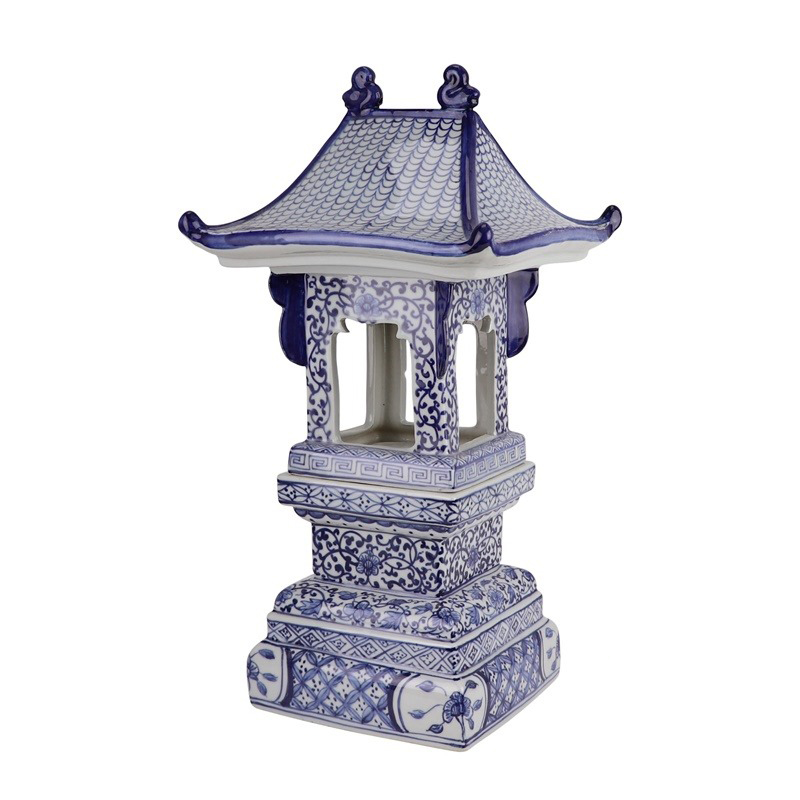 RZSI42 high quality hand painted blue and white ceramic pagoda
