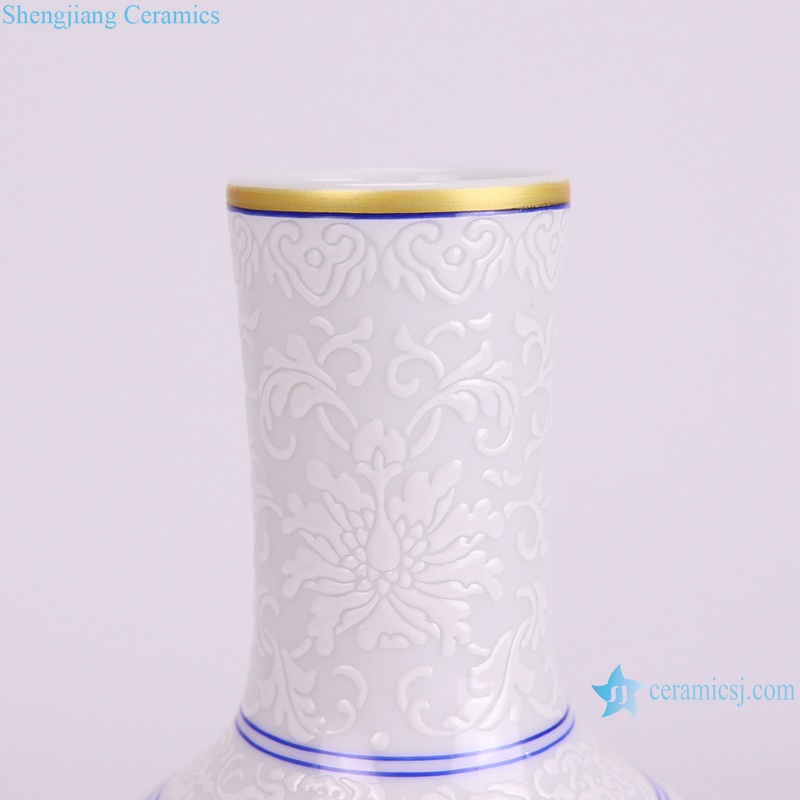 gold trim floral design porcelain vase