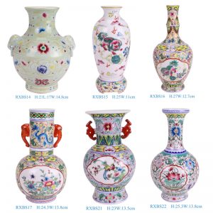 RXBS14-15-16-17-21-22 multicolor plant design enamel ceramic vase for home decoration