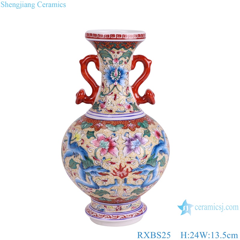 RXBS23-24-25-26-17-28 multicolor flower pattern enamel chinese vase for home decoration