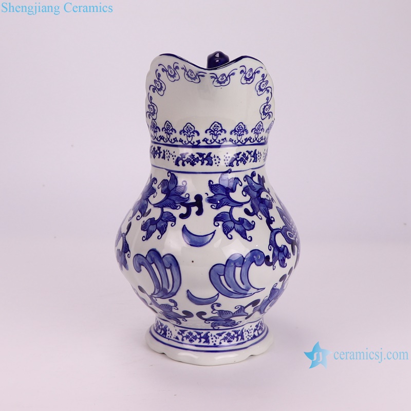 RXBY03-A Chinese blue and whited twisted branch pattern portable kettle ceramic vase for home decoration