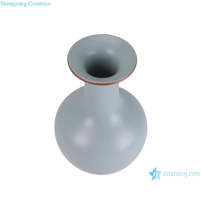 RZBF10-11-A Antique beautiful Ru-kiln pure light blue ceramic vase 