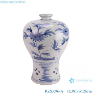 RZSX96-A Antique Bird and flower bamboo patterns Chinese Blue and White Porcelain Vase