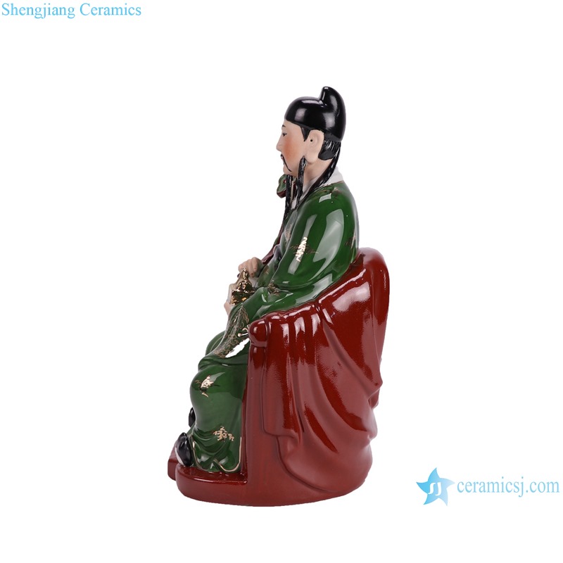 RXAT06 chinese red and green color ceramic figurine ornament for home decoration