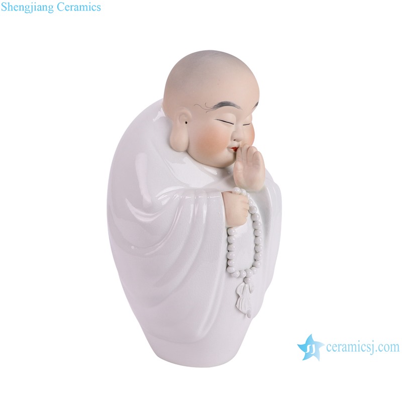 RXAT07 chinese white color ceramic monk for home decoration