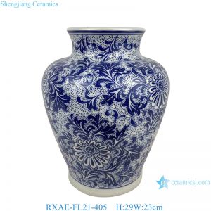 RXAE-FL21-405 cheap price blue and white floral pattern ceramic vase for home decoration
