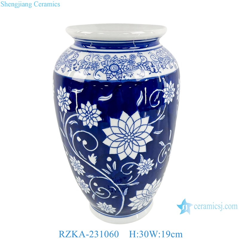 RZKA-231060 Blue and White porcelain Lotus flower pattern Ceramic Vase