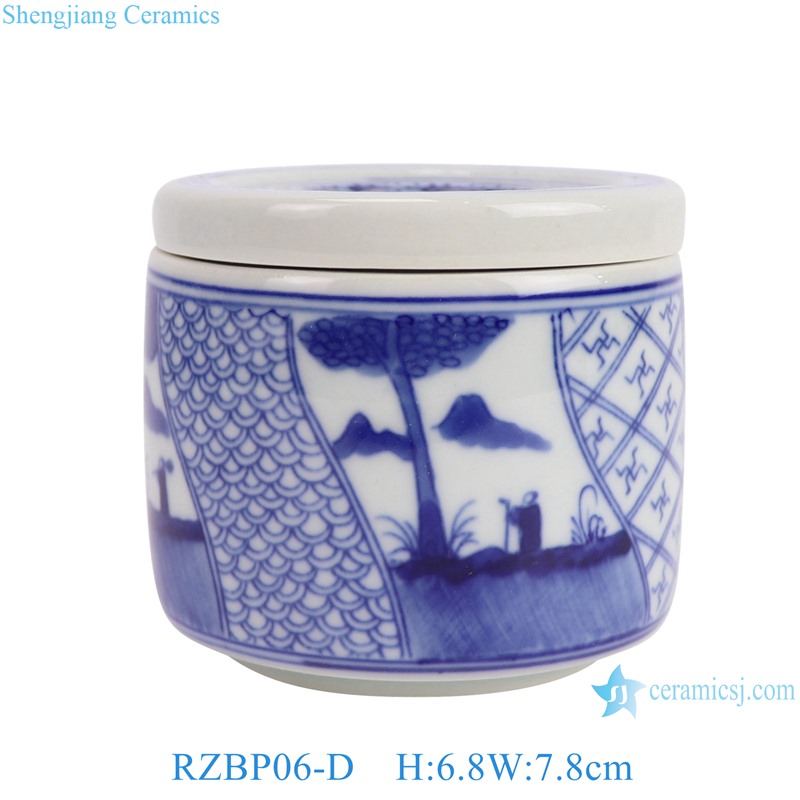 RZBP06-D Blue and white Character pattern Small size Ceramic incense burner