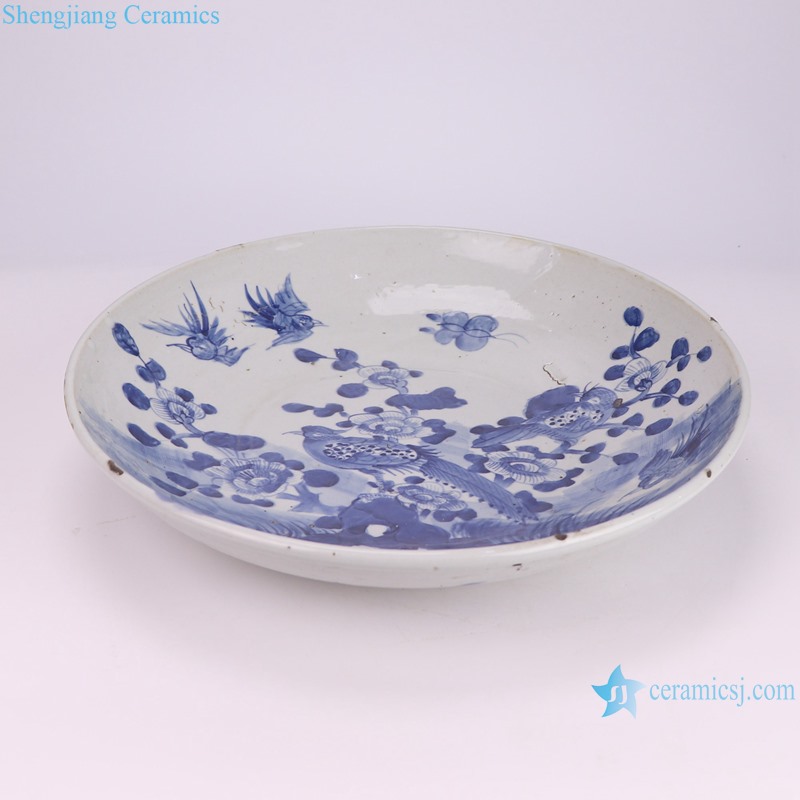 RZEY20-A-B-D-G-J-L-M hand painted beautiful blue and white big decorative ceramic plate for home decoration