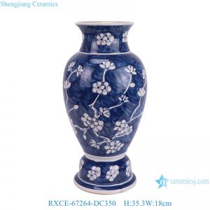 RXCE-67264-DC350 Blue and white iced plum pattern ceramic vase home decoration