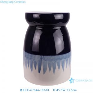 RXCE-67644-18A81 Blue and White Minimalism Style Ceramic Garden Stool