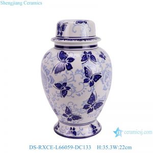 DS-RXCE-L66059-DC133 White ground butterfly design ceramic body for table lamp