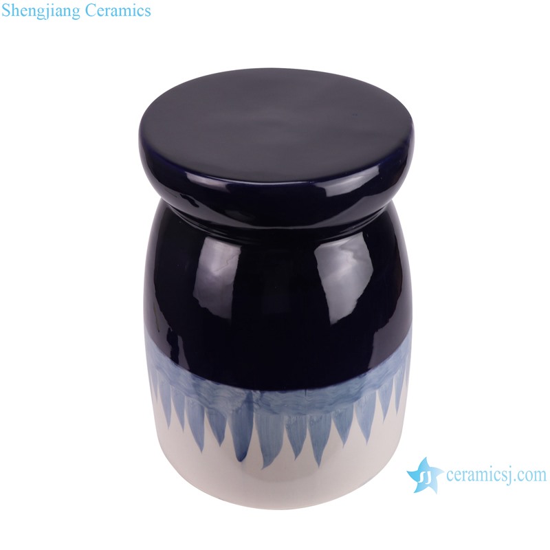  RXCE-67644-18A81 Blue and White Minimalism Style Ceramic Garden Stool