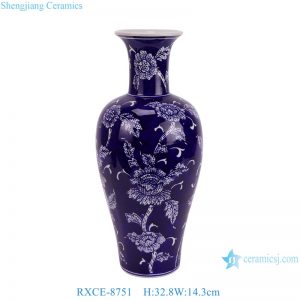 RXCE-8751 Blue and white flower leaf pattern ceramic vase