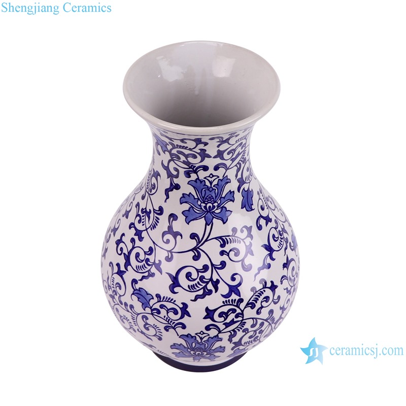 RXCE series cheap price blue and white flower pattern ceramic vase home decoration