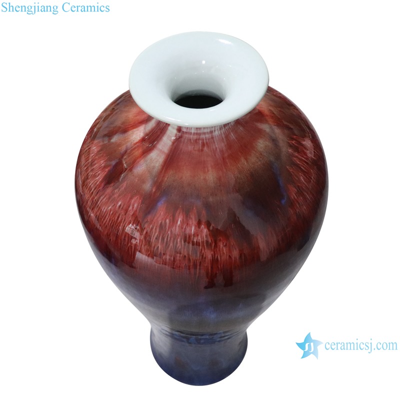 RXCI04-A Jingdezhen Oxblood Kiln Ceramic Female Decorative flower vase -- vertical view