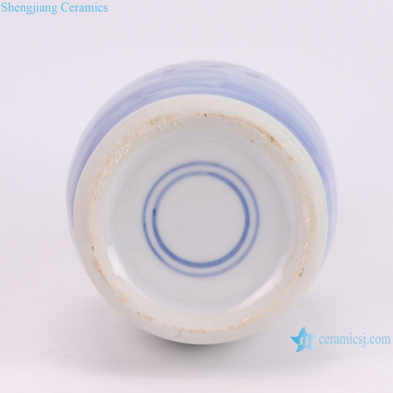 RXCJ01-A Blue and white Kylin Songzi Ice Small size Ceramic flower vase--bottom view