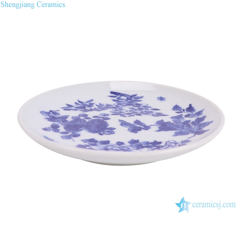 RYLU211-A 5.5 inch Flower Pattern Ceramic Plate Dinnerwares --- side view