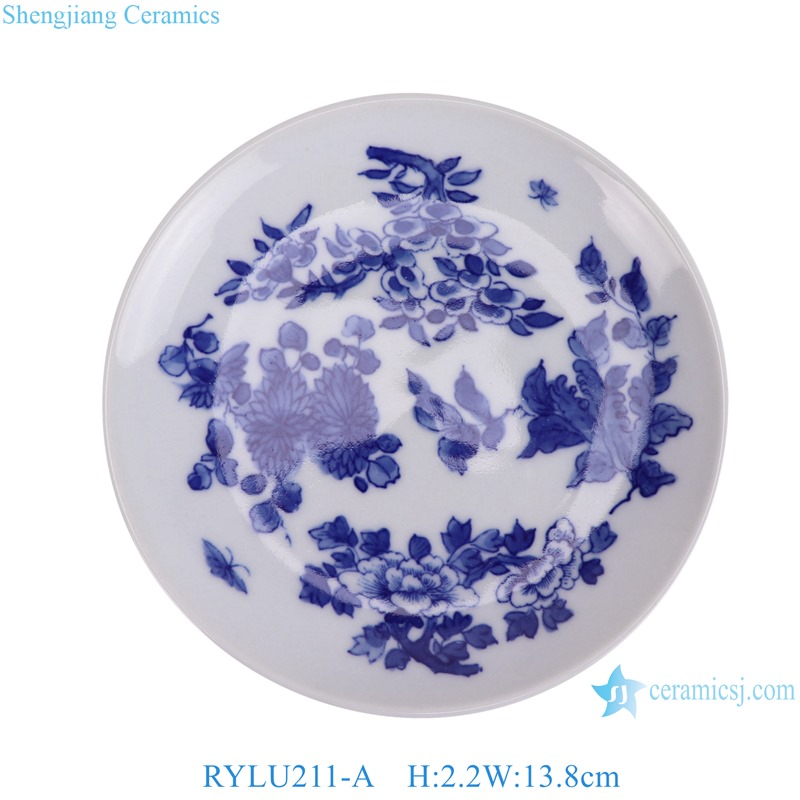 RYLU211-A 5.5 inch Flower Pattern Ceramic Plate Dinnerwares