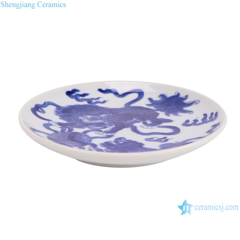RYLU211-A 5.5 inch lion Pattern Ceramic Plate Dinnerwares --side view