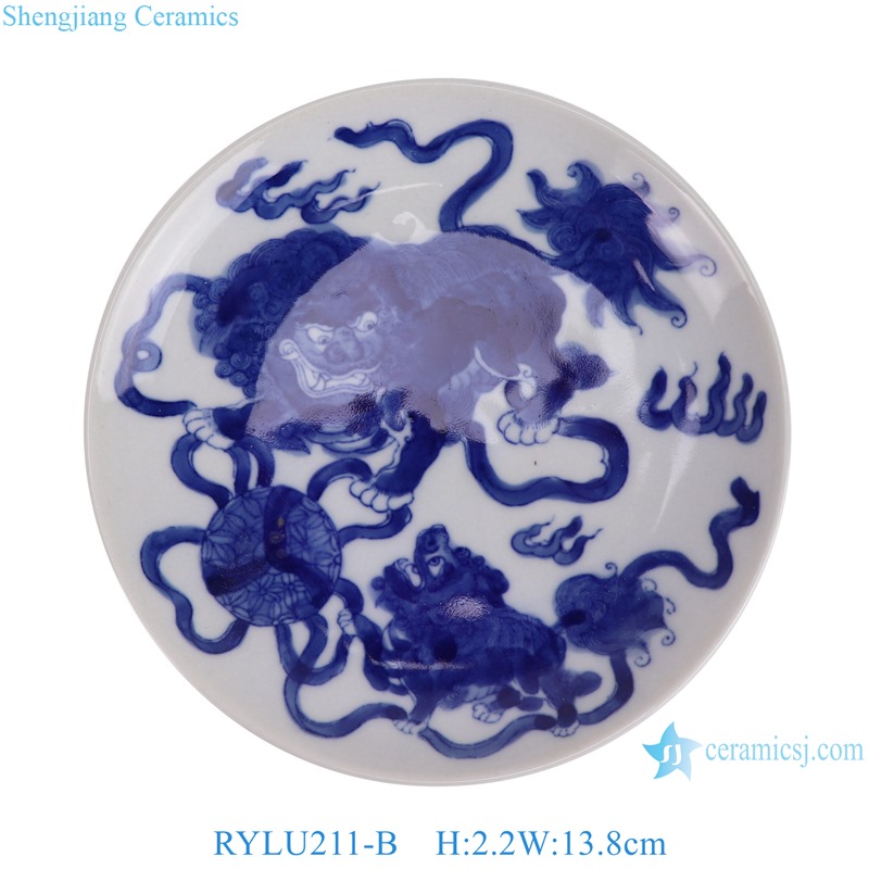 RYLU211-A 5.5 inch lion Pattern Ceramic Plate Dinnerwares 