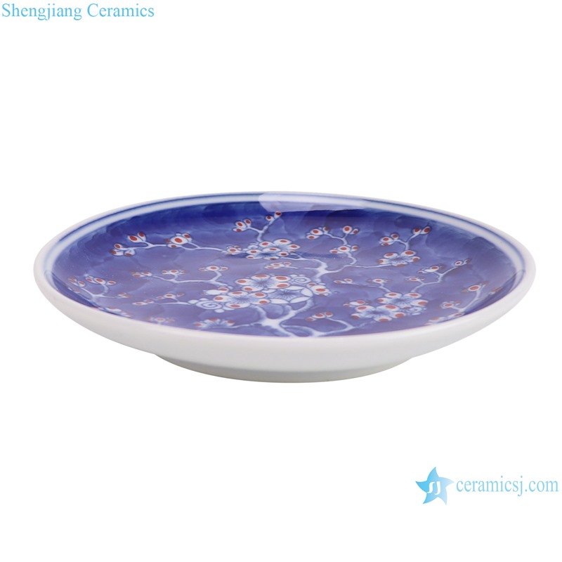 RYLU211-A 5.5 inch ice plum Pattern Ceramic Plate Dinnerwares --side view