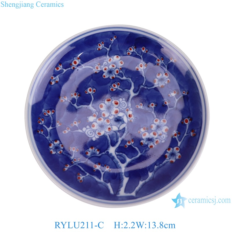 RYLU211-A 5.5 inch ice plum Pattern Ceramic Plate Dinnerwares 